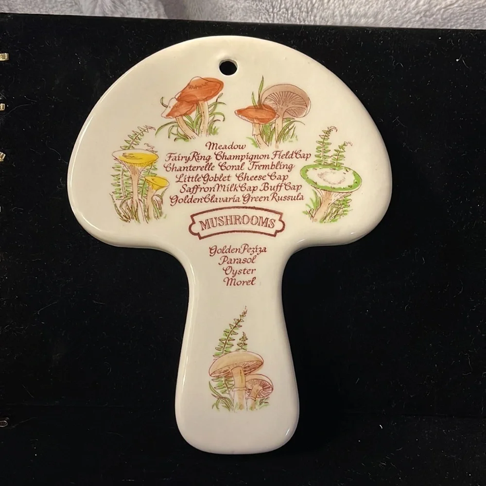 Vintage 1980 Ceramic Weiss Mushroom Design Trivet
